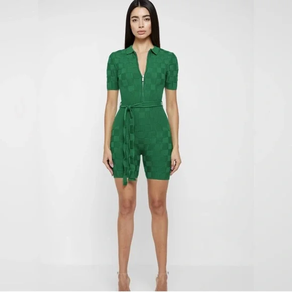 Maniere De Voir Green Textured Jumpsuit - Picture 3 of 8